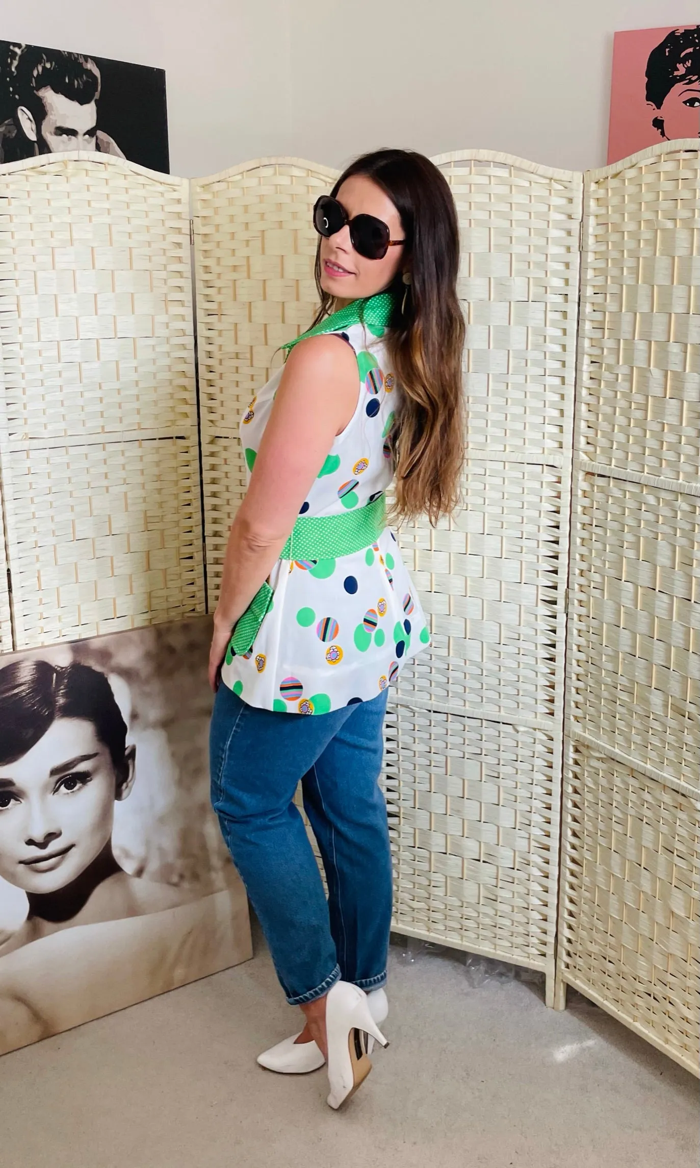 RENT Vintage 1970's Floral Top and Belt