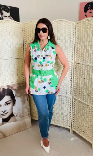 RENT Vintage 1970's Floral Top and Belt