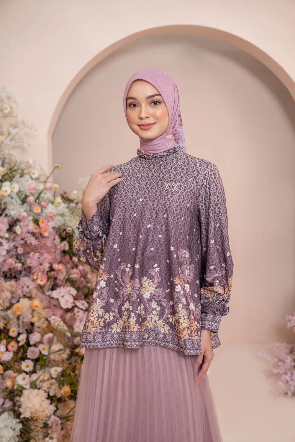Rissa Blouse Set Syar'i Deep Mulberry