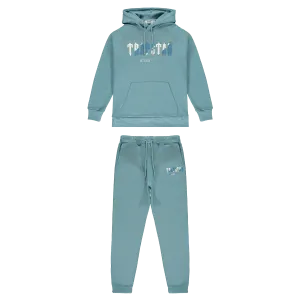 Trapstar Chenille Decoded Hooded Tracksuit - Citadel/White