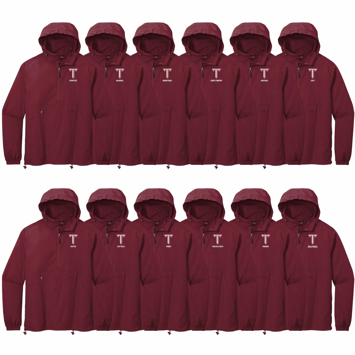 Troy Sport Specific Power T Windbreaker - Choice of Sport - Maroon