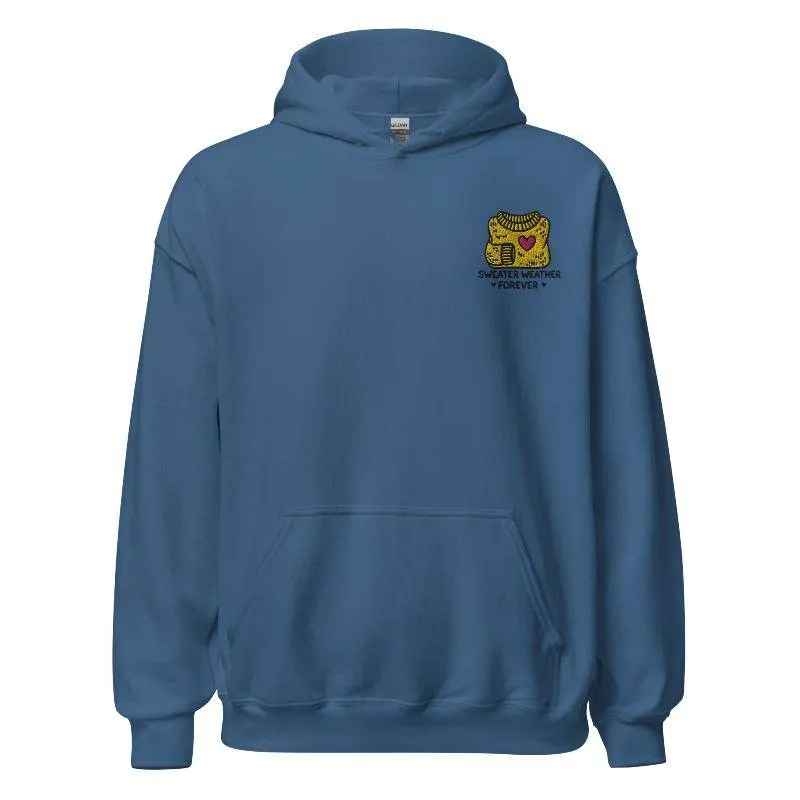 Unisex Fall Embroidered Hoodie – "Sweater Weather Forever"