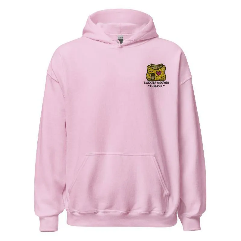 Unisex Fall Embroidered Hoodie – "Sweater Weather Forever"