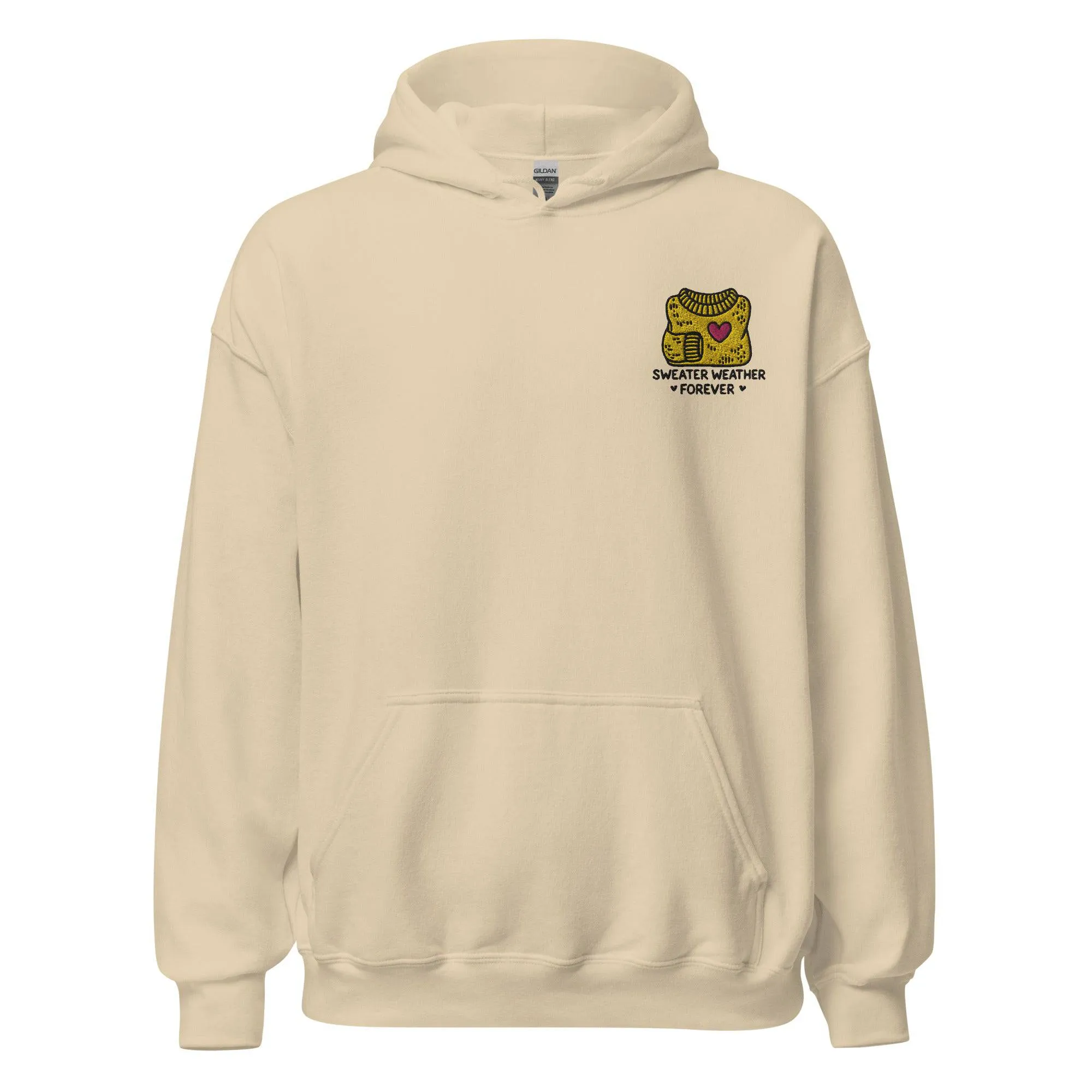 Unisex Fall Embroidered Hoodie – "Sweater Weather Forever"