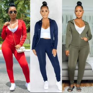 Zipper Tracksuit Set
