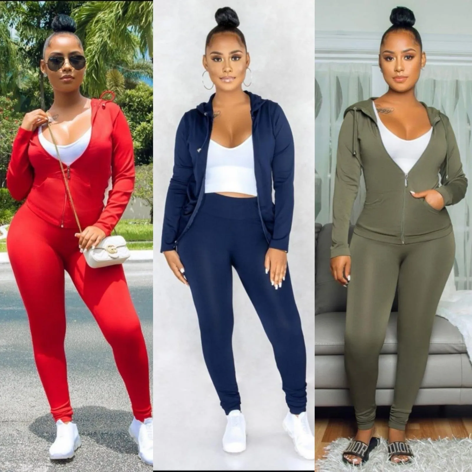 Zipper Tracksuit Set